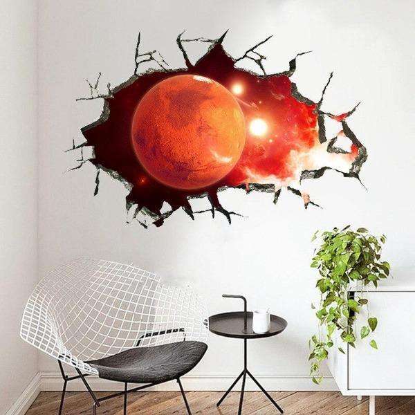 Small 3D Mars Wall Decal Sticker