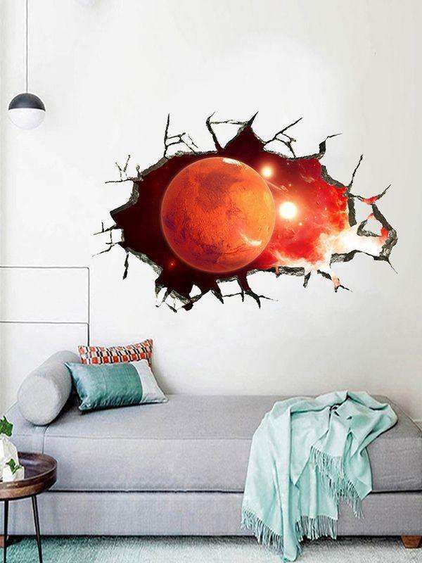 Small 3D Mars Wall Decal Sticker