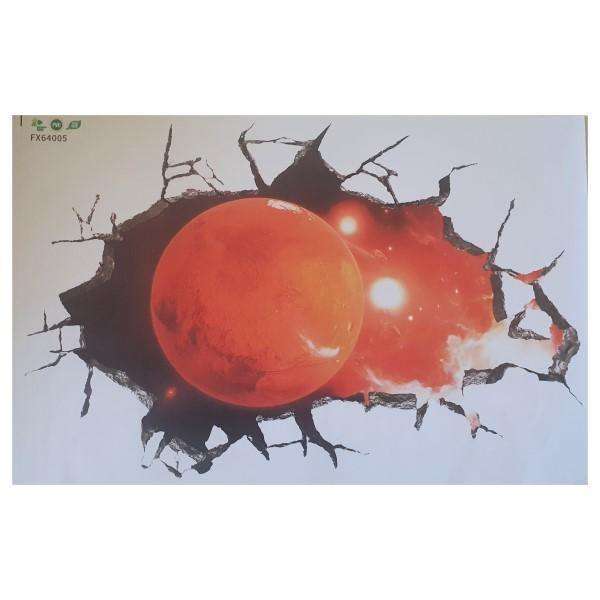 Small 3D Mars Wall Decal Sticker