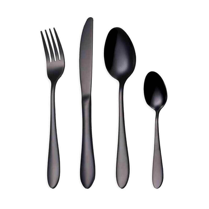 KD kitchen cutlery stainless steel dining set Black (x4)
