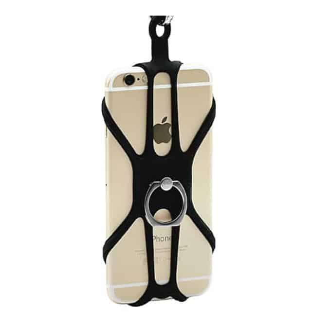 Killer Deals Universal Cell Phone Webbed Silicone Holder Including Lanyard and Ring Stand
