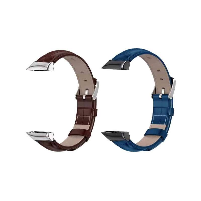 Killer Deals 18mm PU Leather Strap for Huawei Band 6- Brown & Blue Combo