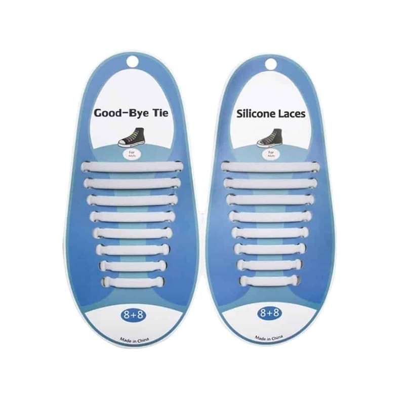 Killer Deals Speed Laces No Tie Silicone Elastic Shoe Lace for Adults - White