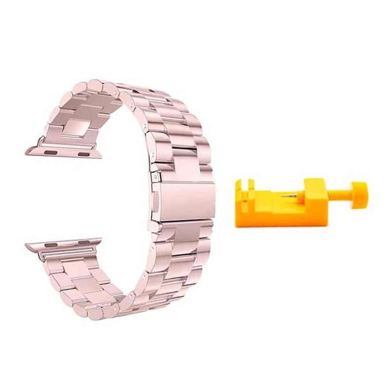 Killer Deals 3 Link Stainless Steel Band for Apple watch 38/40/41mm  - Rose Gold + Link removal tool