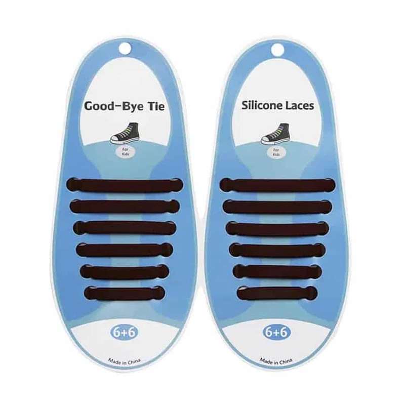 Killer Deals elastic lazy no-tie silicone speed laces - Brown (Kids)