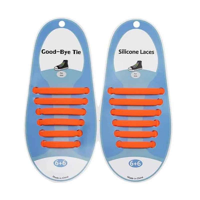 Killer Deals elastic lazy no-tie silicone speed laces - Orange (Adults)