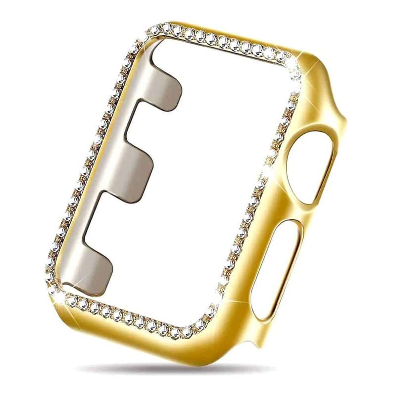 Killer Deals 44mm Apple Watch Rhinestone PC Shiny Protective Frame - Gold