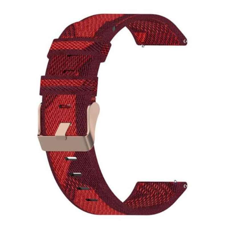 Killer Deals 20mm Garmin Vivoactive 3/Music/Vivomove/HR/Venu nylon strap - Red stripes