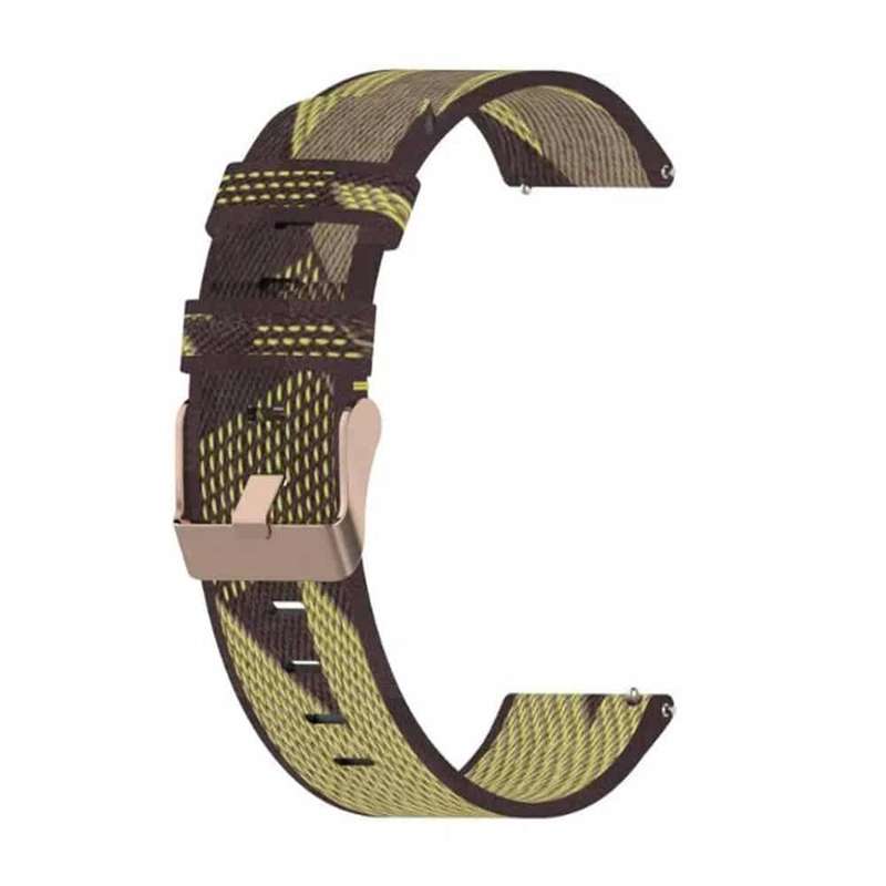 Killer Deals 20mm Garmin Vivoactive 3/Music/Vivomove/HR/Venu nylon strap - Yellow stripes