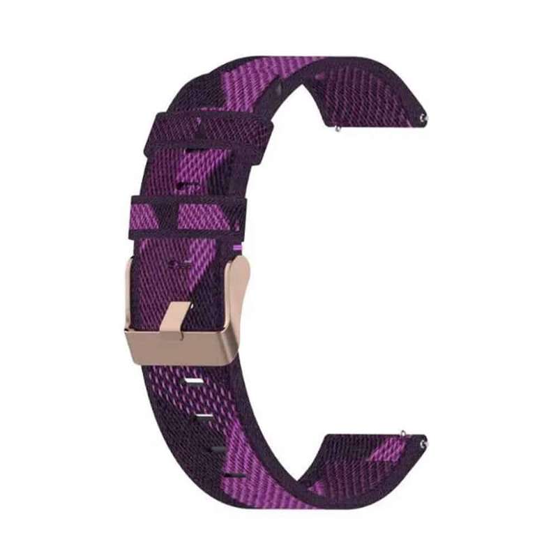 Killer Deals 20mm Garmin Vivoactive 3/Music/Vivomove/HR/Venu nylon strap - Purple stripes