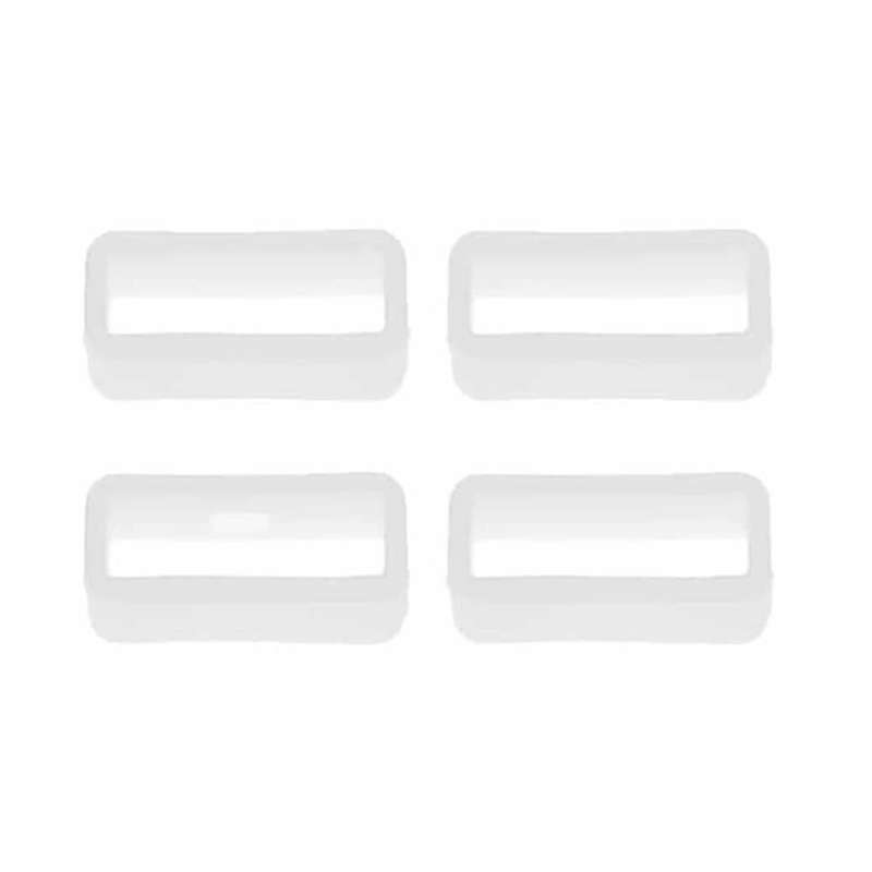Killer Deals 18mm universal watch silicone strap loop keepers - (x4) White