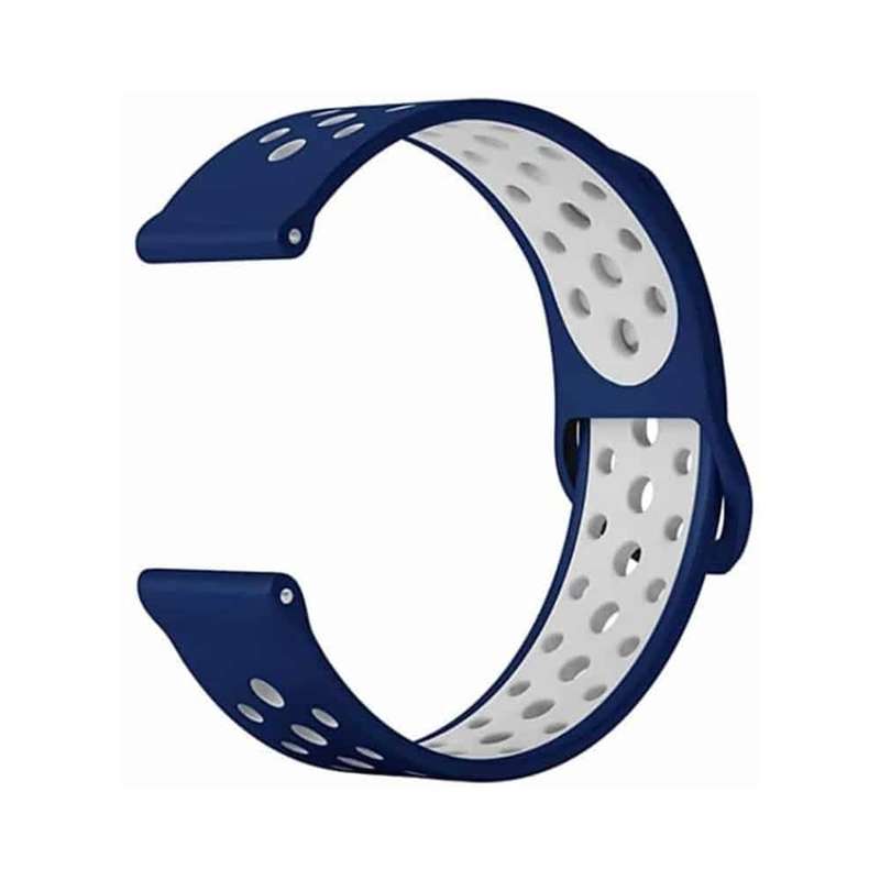 Killer Deals 20mm Samsung Gear Sport silicone strap - Navy & white