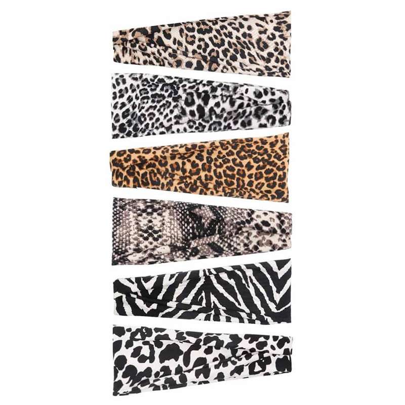 Killer Deals Exercise/Yoga/Running/Spinning Stretchy Animal-Print Multiway Headband-6x in a pack