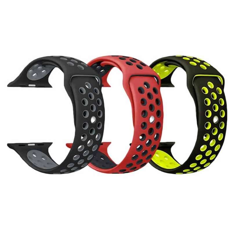 Silicone Strap for 38/40/41mm Apple Watch- 3 Pack Combo