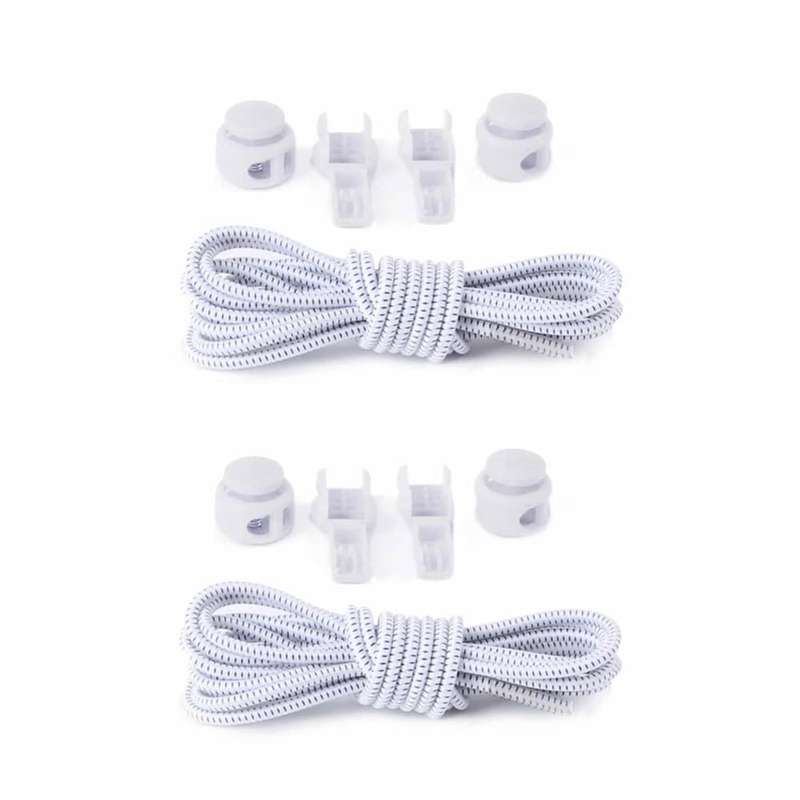 Killer Deals elastic lazy no-tie silicone speed laces - White x2 Combo
