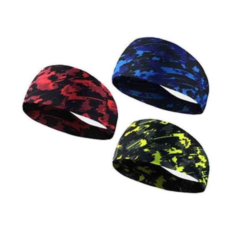 Killer Deals fitness sport sweat buff headbands - (x3) Red, Yellow, Blue Combo