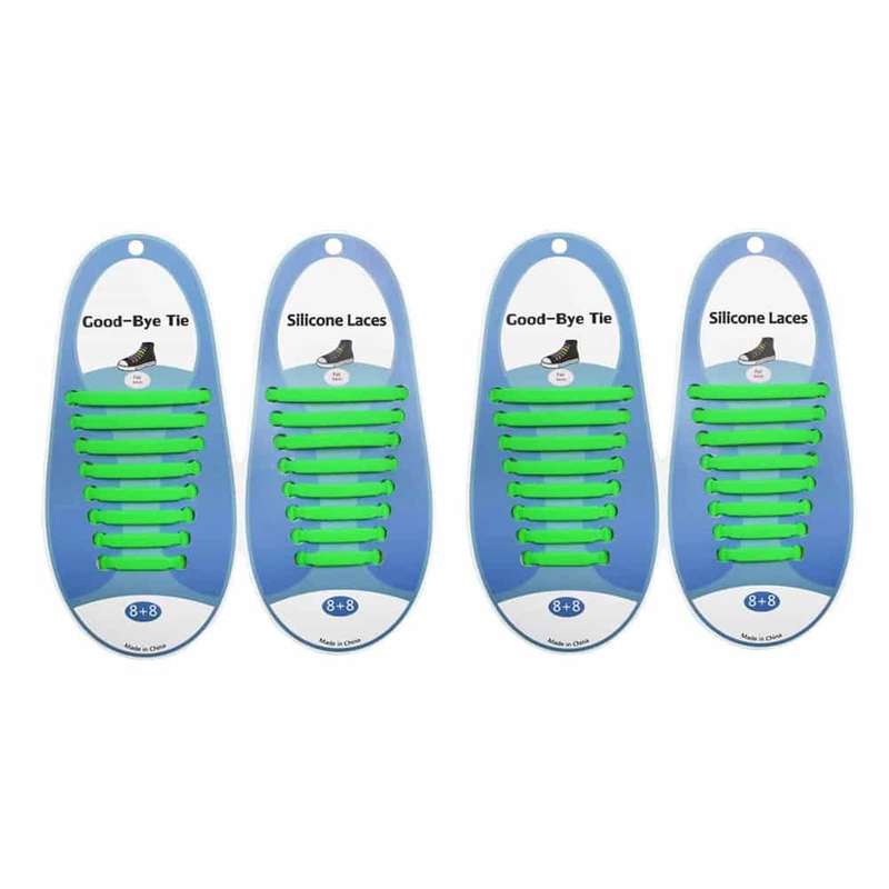 Killer Deals elastic lazy no-tie silicone speed laces - Green (Adults)(x2 Combo)