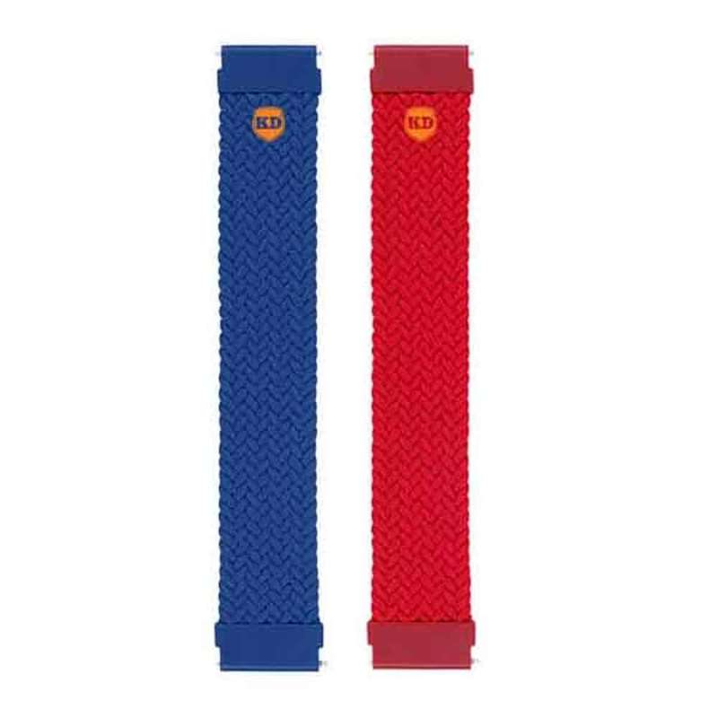 Killer Deals 20mm Universal Watch Elastic Loop Strap- Red + Navy Combo