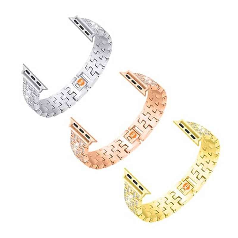 Killer Deals Rhinestone Steel Strap & Tool for 40mm Apple Watch- x3 - Combo