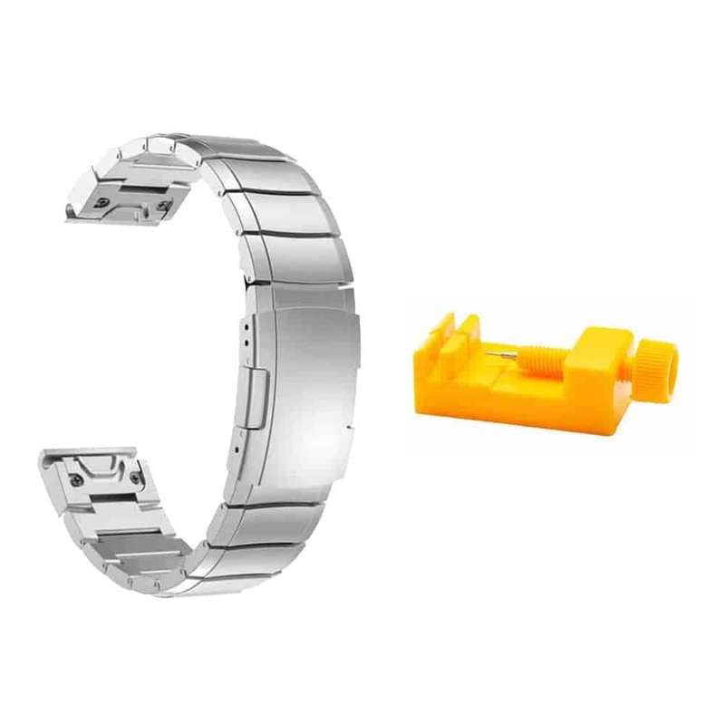 Killer Deals 20mm Stainless Steel Strap w/ Tool for Garmin Fenix 5S- Silver
