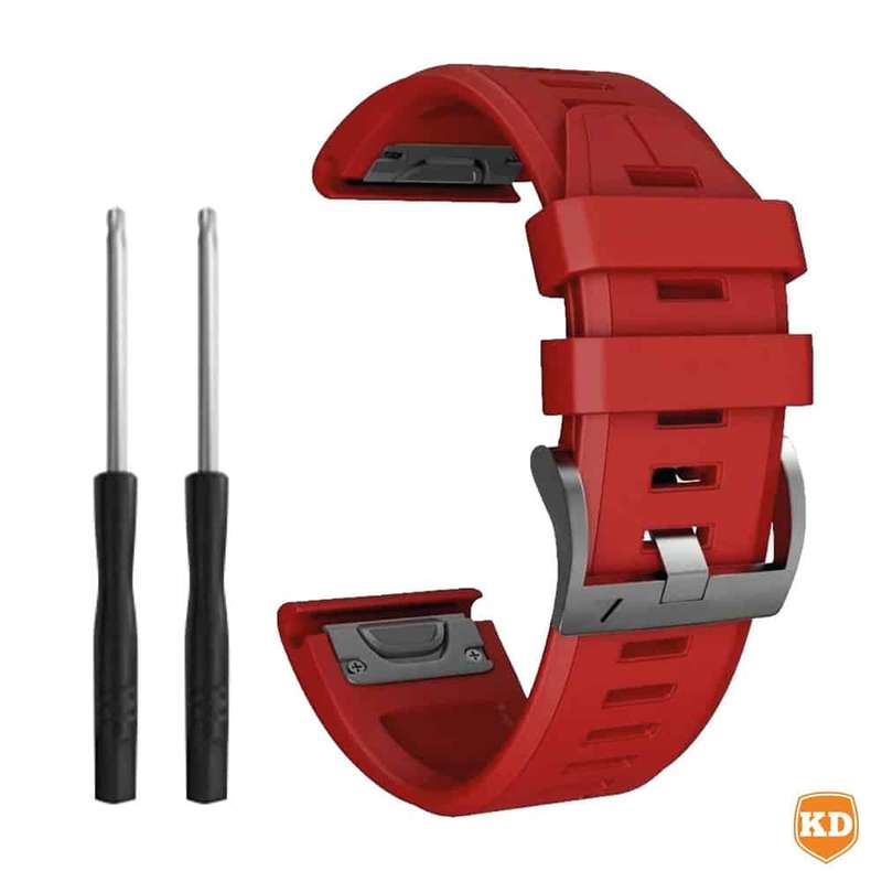 Killer Deals 22mm Silicone Strap for Garmin Fenix 5/ 6/ 7/ 745/ 945/ S60- Red