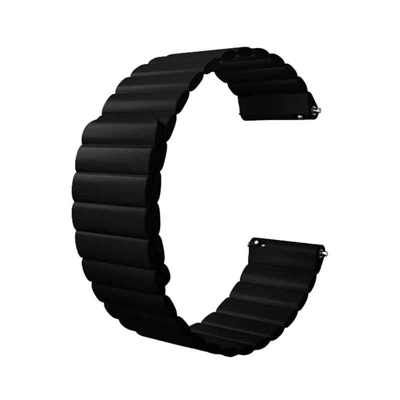 20mm Universal Silicone Magnetic Strap for Huawei Samsung Garmin - Black