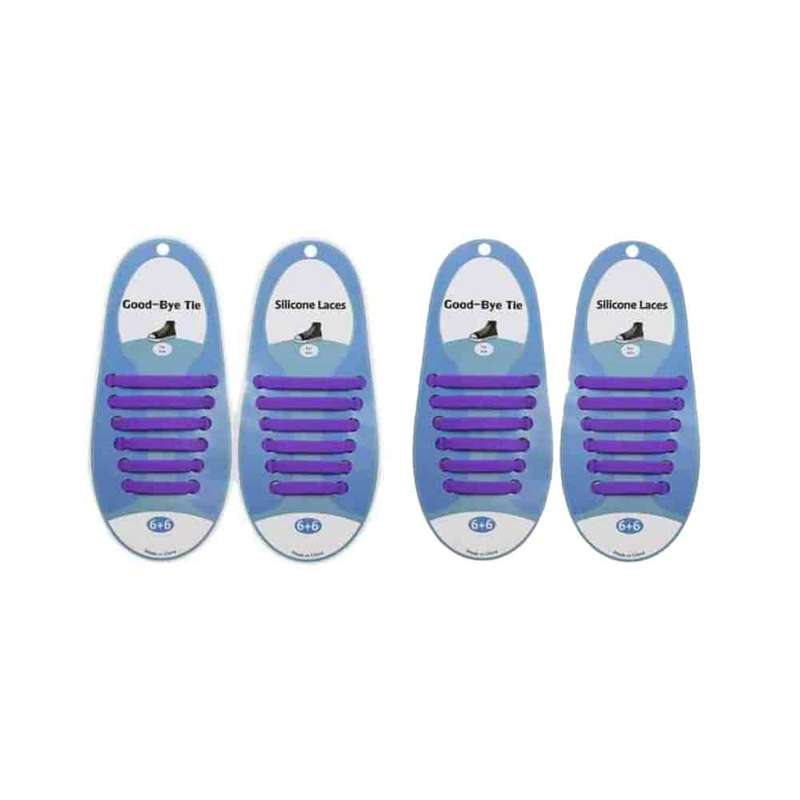 Killer Deals elastic lazy no-tie silicone speed laces - Purple (Kids) x2 Combo