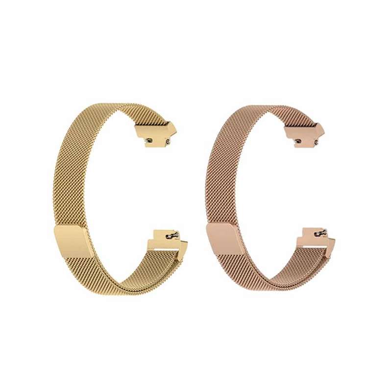 Killer Deals Milanese Stainless Steel Strap for Fitbit Inspire 2 (S/M)- Gold/Rose Gold Combo