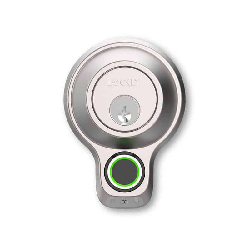 Killer Deals Lockly Bluetooth Deadbolt Smart Door Lock with 3D Fingerprint- Satin Nickel