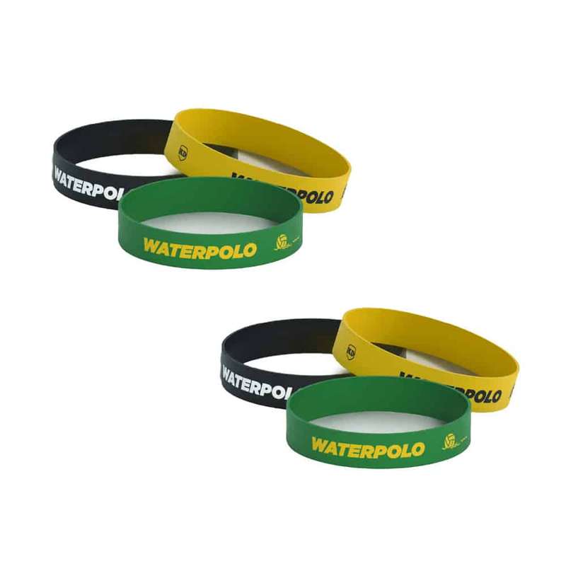 Killer Deals Debossed "Waterpolo" Silicone Wristband Bracelet- 6 Pack