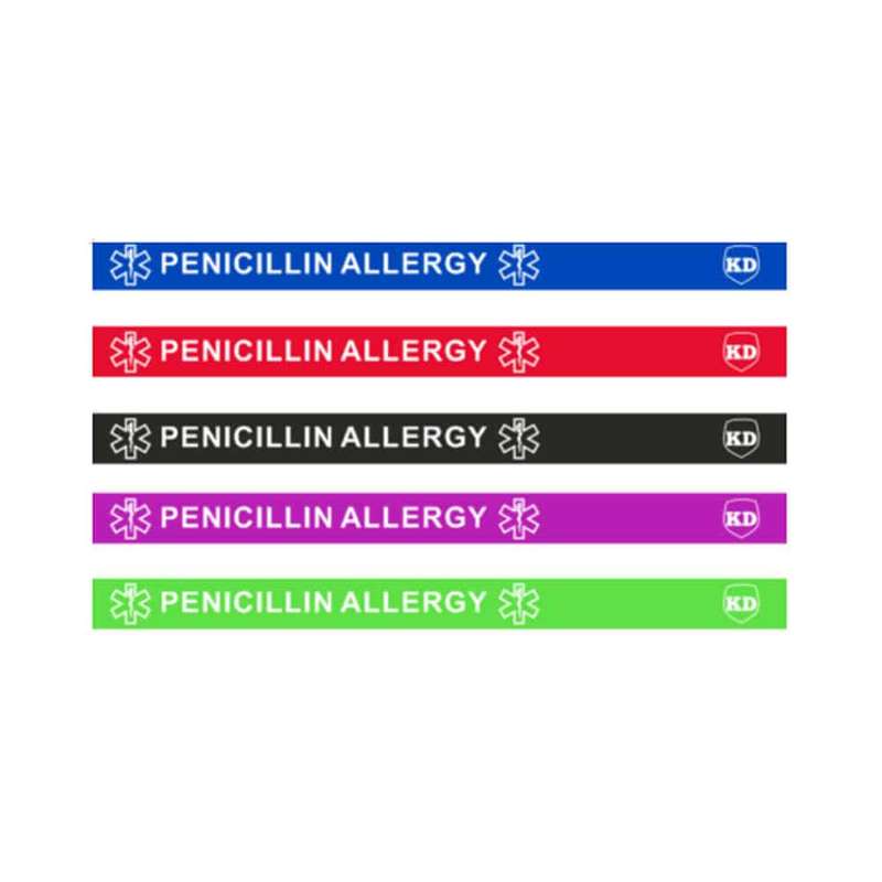 Killer Deals Penicillin Allergy Medical Alert Silicone Bracelet x5- M/L