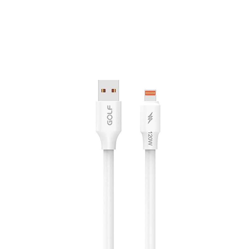 Golf GC-98I 120W 6A Lightning PVC Tube Cable - White 1m