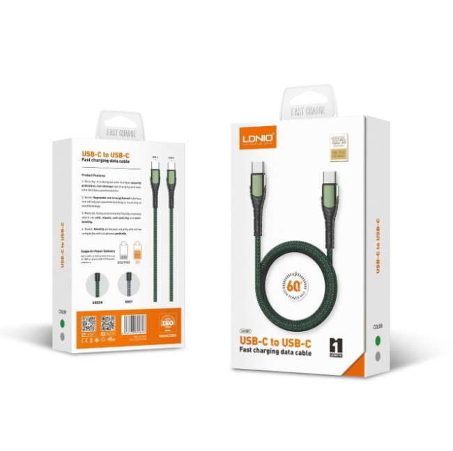 Ldnio LC-102 USB-C to USB-C Fast Charging Data Cable 65W - 1m