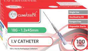 IV Catheter 18G without port and wings (100's) - Green