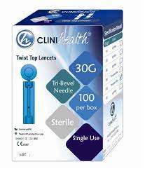 Twist Top Lancet 30g Transparent Blue