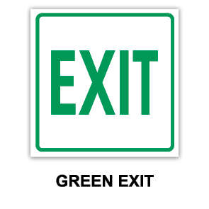 ABS 290 x 290 Green Exit