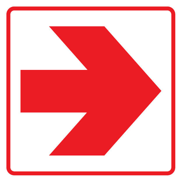 ABS 190 x 190 Red Arrow Sign