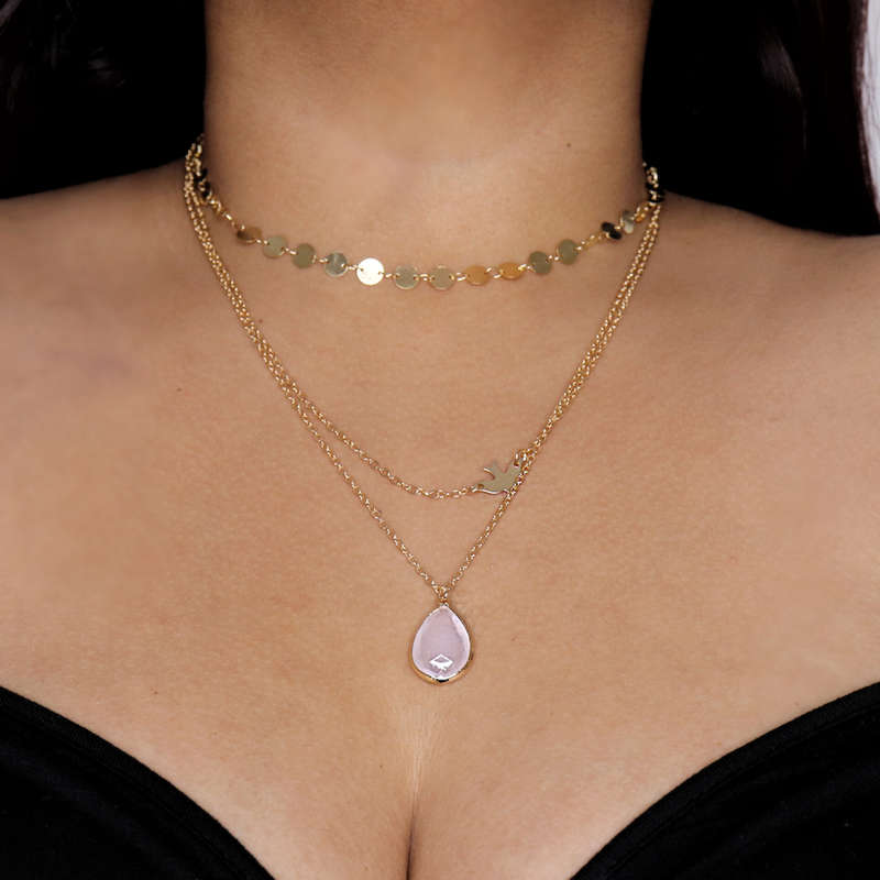 A Drop in the Ocean Layered Necklace Set- Gold