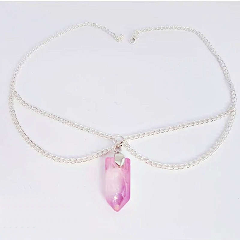 Rose Aura Quartz Chain Choker