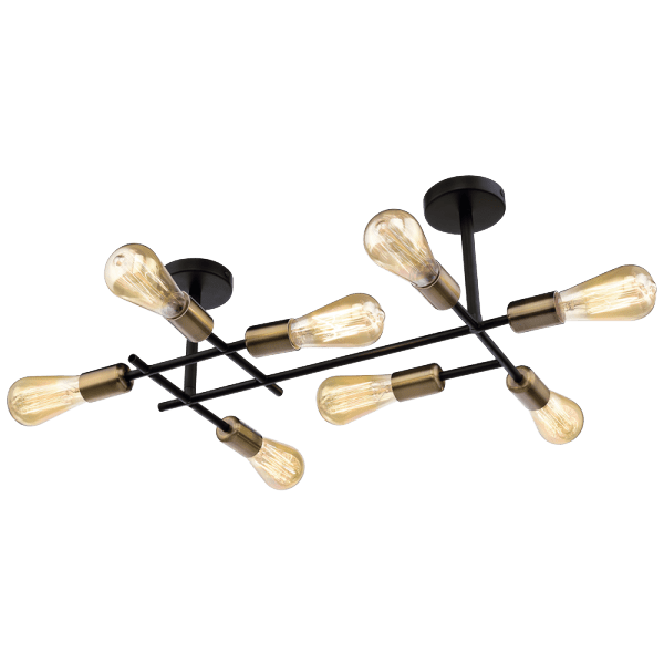 Black and Satin Brass Ceiling Fitting | CF058/8
