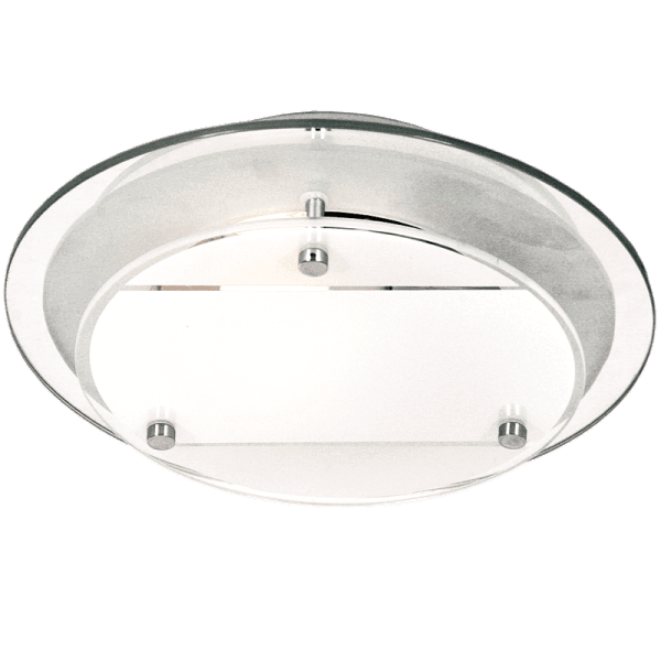 Mirror and Frosted Glass with Polished Chrome Clips | CF1362