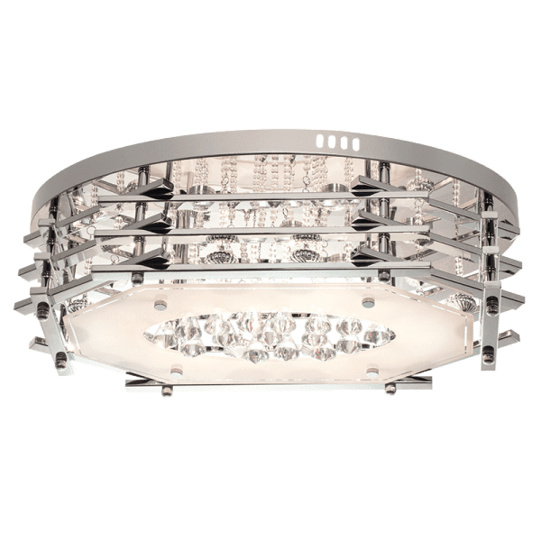 Polished Chrome LED Ceiling Fitting with Glass and Crystals | CF331