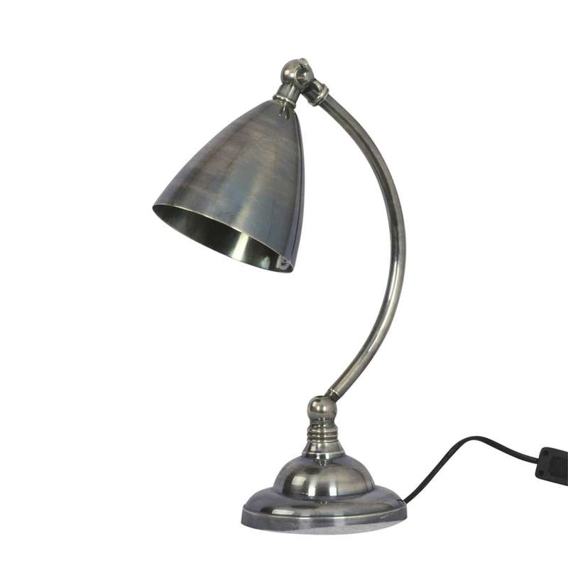 Hand Made, Solid Brass, Nickel Plated Desk Lamp |  MET1500