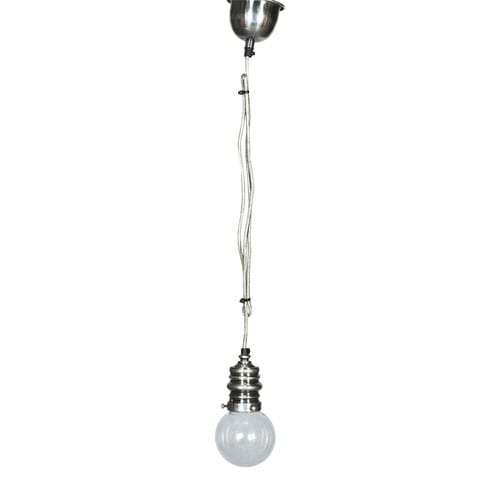 Hand Made Solid Brass Nickel Plated Hanging Lamp with Clear Glass Ball | MET1739