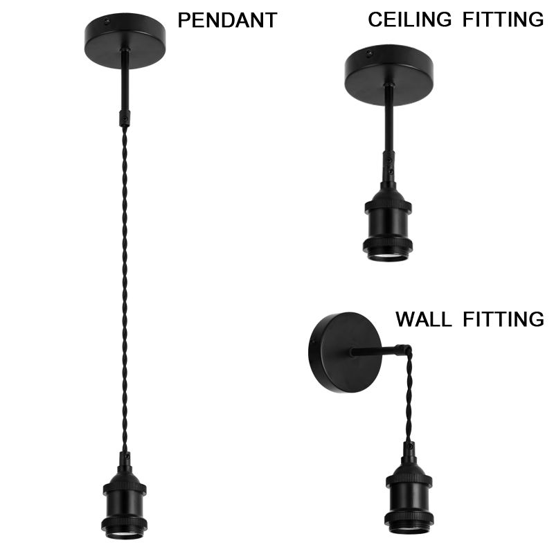 3 in 1 DIY Kit | Can be used as either a Ceiling Fitting, Pendant or Wall Fitting | PEN500 MATT B...