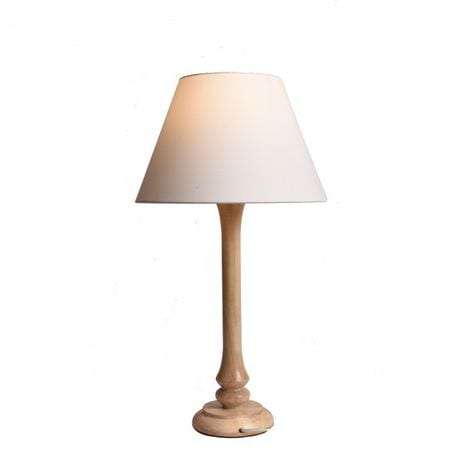 Solid Wood Poplar Table Lamp Stand+ White Colour Shade |