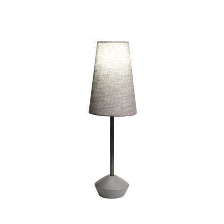 Solid Wood Lamp with Gunmetal Pipe, Grey Wooden Base + Grey Shade | WF114