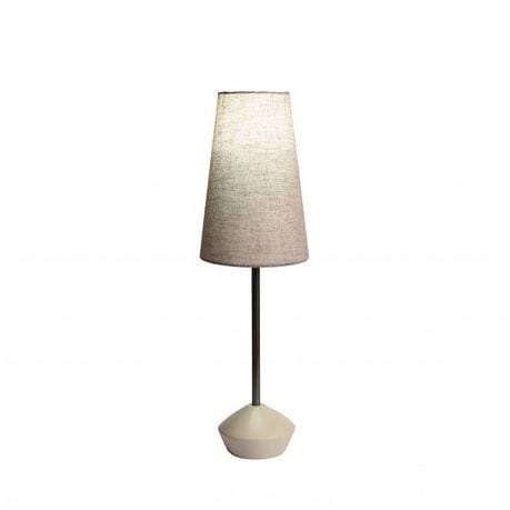 Solid Wood Lamp with Pipe, Cream Wooden Base + Beige Shade | WF114