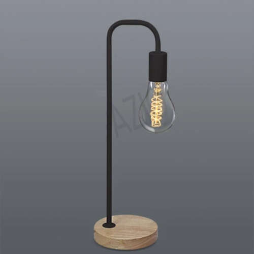 Table Lamp with Iron Stem & Solid Wood Base | 8621.3