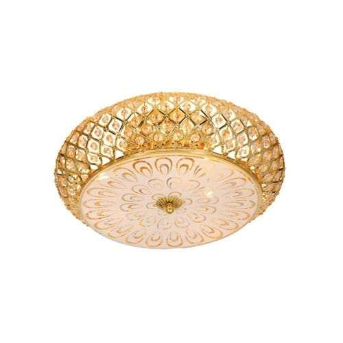 Ceiling Light with Metal Base, Clear Acrylic Crystals and Patterned Glass | CF480